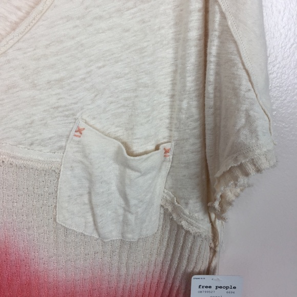 Free People Ombré Mixed Print Orange Top Sz XS - Picture 3 of 8